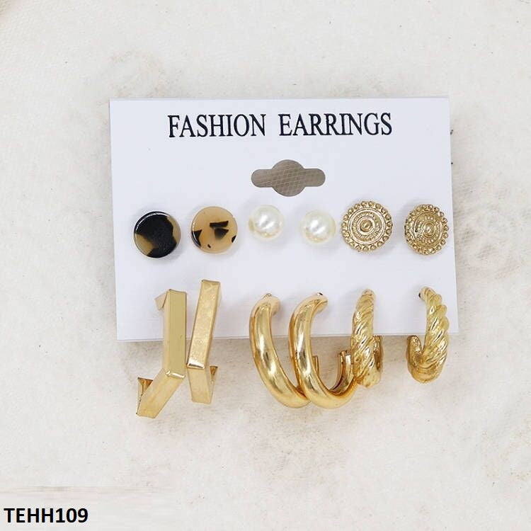 6 Differ Ear Hoops Pair